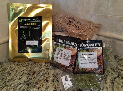 Ingredients for my homebrewed DIPA