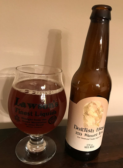 A six year old Dogfish Head 120 Minute IPA from the same batch as previous picture