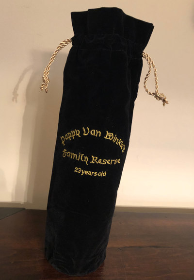 23 Year Old Pappy Van Winkle ensconced in a black velvet bag