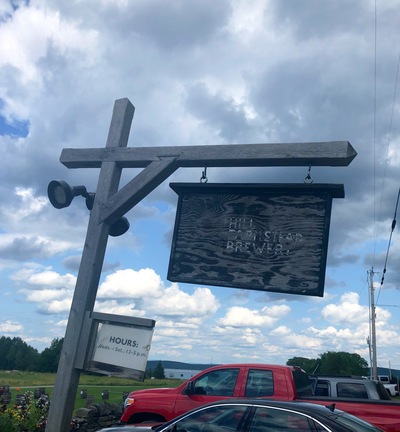 The Hill Farmstead sign has seen better days