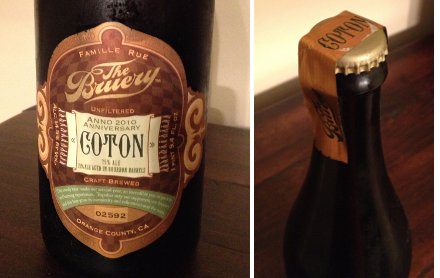 The Bruery Coton Label and Taped Cap